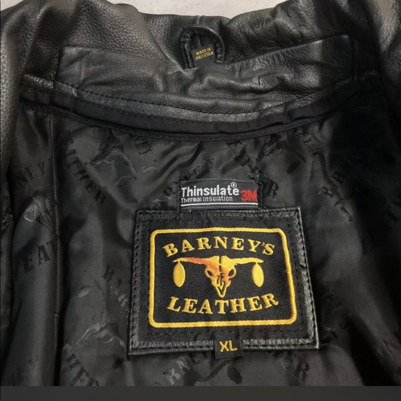 Vintage Barney’s Leather Moto Jacket in black with  Thinsulate lining. - Picture 4 of 5